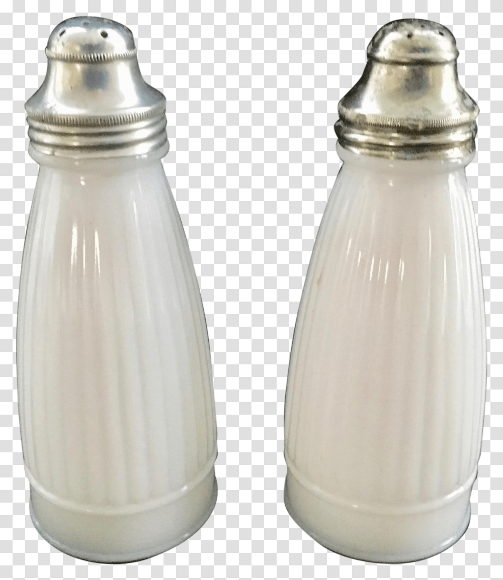 These Beautifully Translucent Vintage White Milk Glass Milk Glass Large Salt And Pepper Shakers, Bottle, Porcelain, Pottery Transparent Png