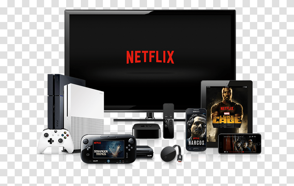 These Devices Are Supported By Netflix Cordcutters Netflix On Different Devices, Monitor, Screen, Electronics, LCD Screen Transparent Png