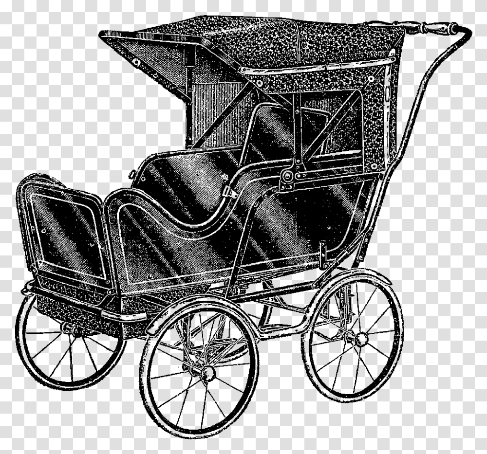 These Two Vintage Baby Carriages Are Incredibly Stylish Baby Transport, Silhouette, Bicycle, Transportation, Bike Transparent Png
