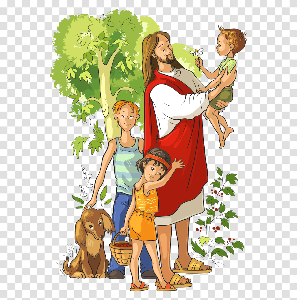 They Met Jesus Jesus With Children Clipart, People, Person, Human, Family Transparent Png