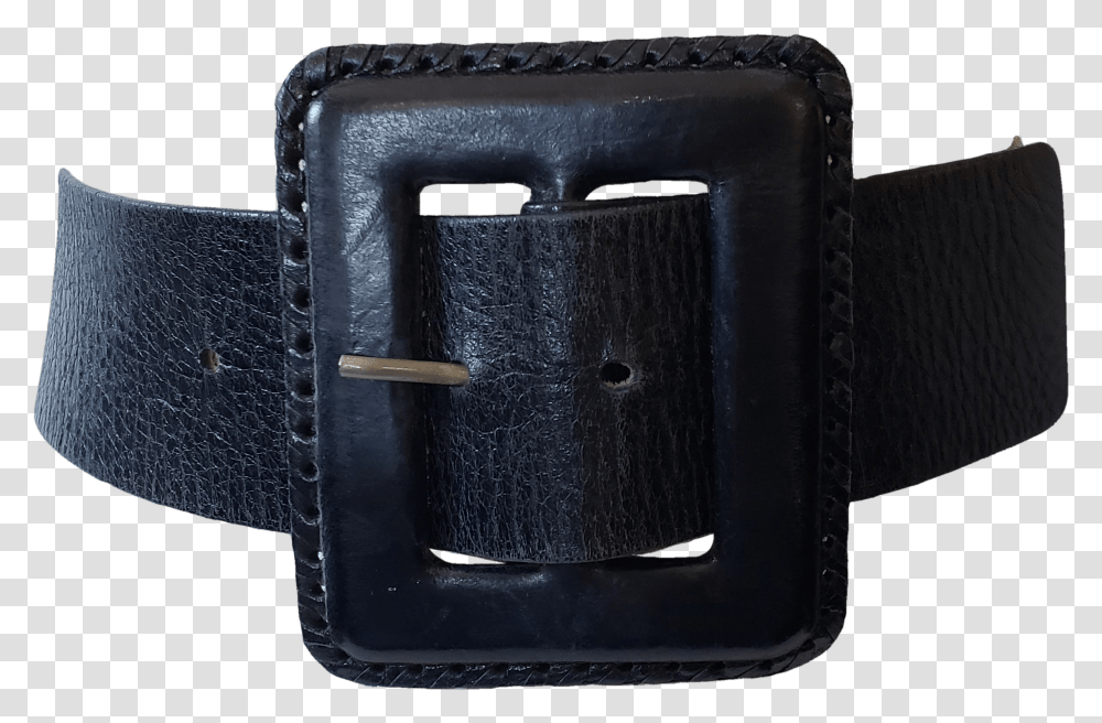 Thick Black Belt With Large Sized Buckle By Streets Ahead Belt, Accessories, Accessory, Strap, Wallet Transparent Png