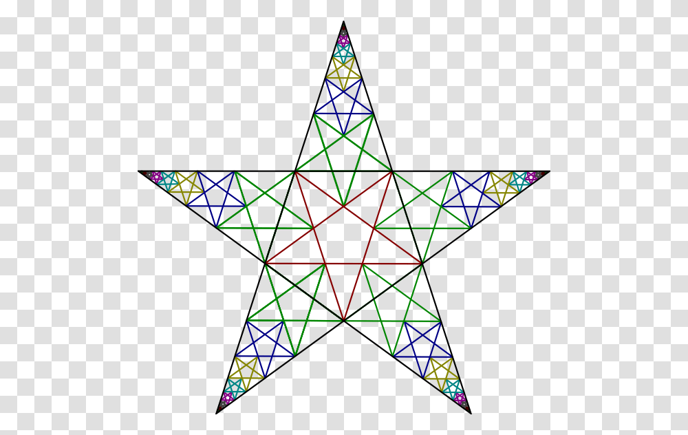 Thick Line Recursive Pentagram, Star Symbol, Construction Crane Transparent Png