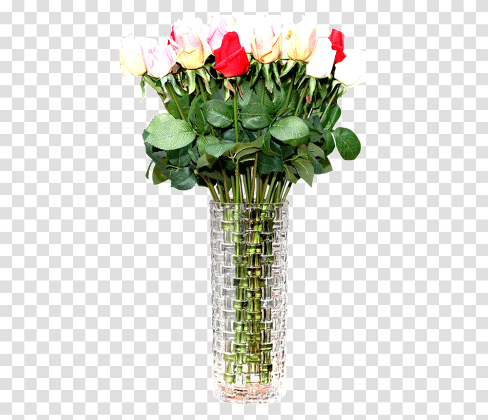 Thickened Glass Vase Straight Tube Rich Bamboo Garden Roses, Plant, Potted Plant, Jar, Pottery Transparent Png
