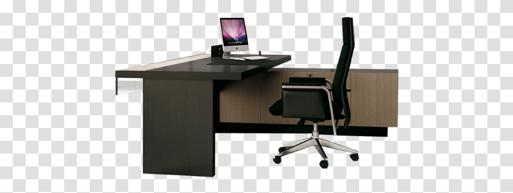 Thickness Wooden Executive Desk Ceobossmanager Computer Desk, Chair, Furniture, Table, Electronics Transparent Png
