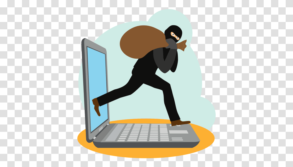 Thief Illustration, Pc, Computer, Electronics, Laptop Transparent Png