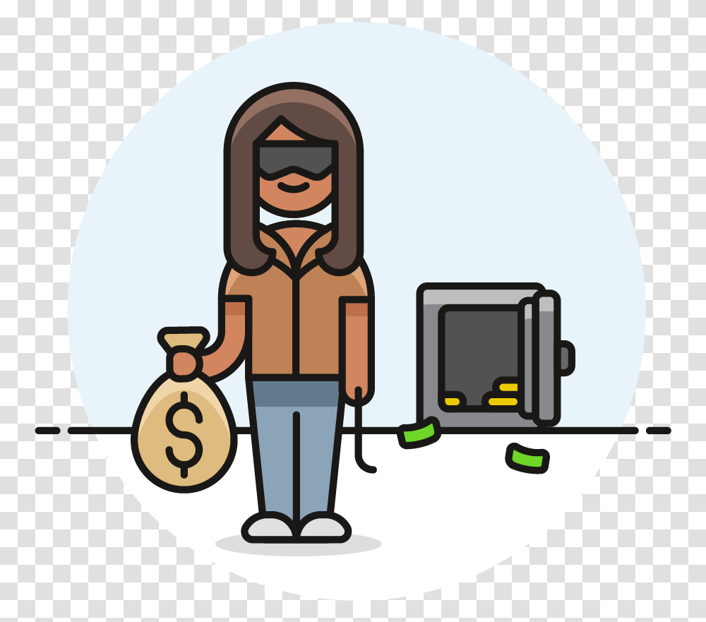 Thief Stealing Safe Female African American Clip Art, Outdoors, Pants, Nature Transparent Png