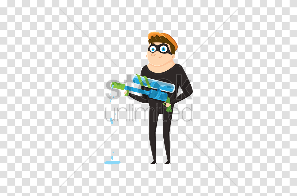 Thief With Water Gun Vector Image, Outdoors, Person, Fishing, Angler Transparent Png