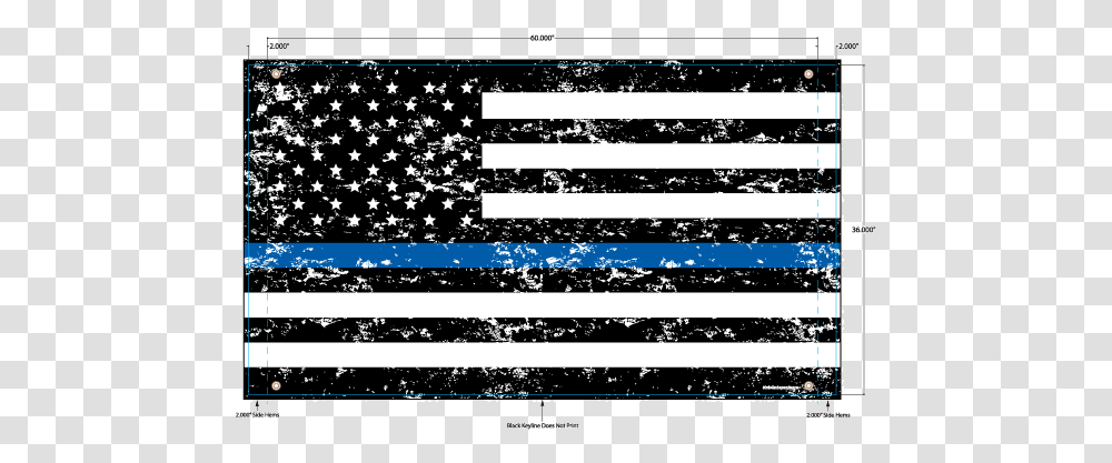 Thin Blue Line American Flag Banner Grunge, Monitor, Symbol, Text, Clothing Transparent Png