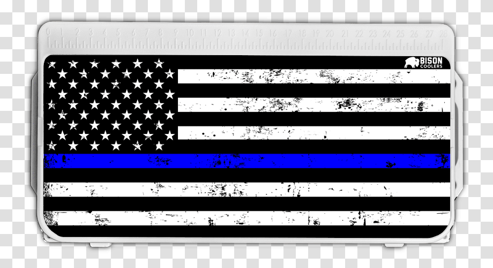 Thin Blue Line Bison Coolers Lid Graphic Don T Tread On Me Blue Line Flag, Number, Symbol, Text, Plot Transparent Png