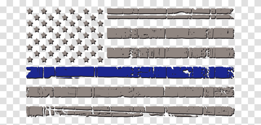 Thin Blue Line Distressed, Flag, Number Transparent Png