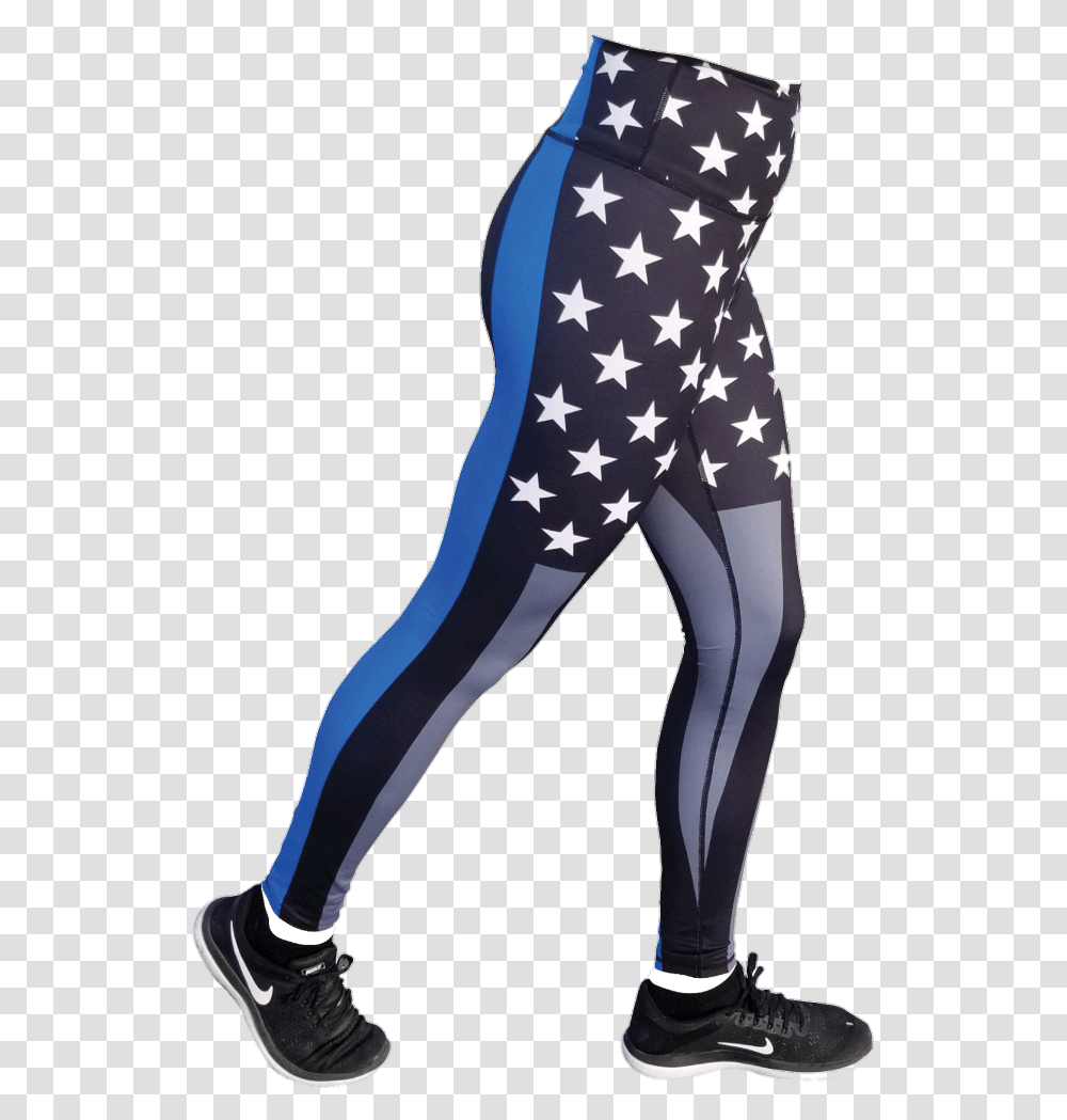 Thin Blue Line Flag Leggings Blue Line Flex Leggings, Pants, Clothing, Apparel, Shoe Transparent Png