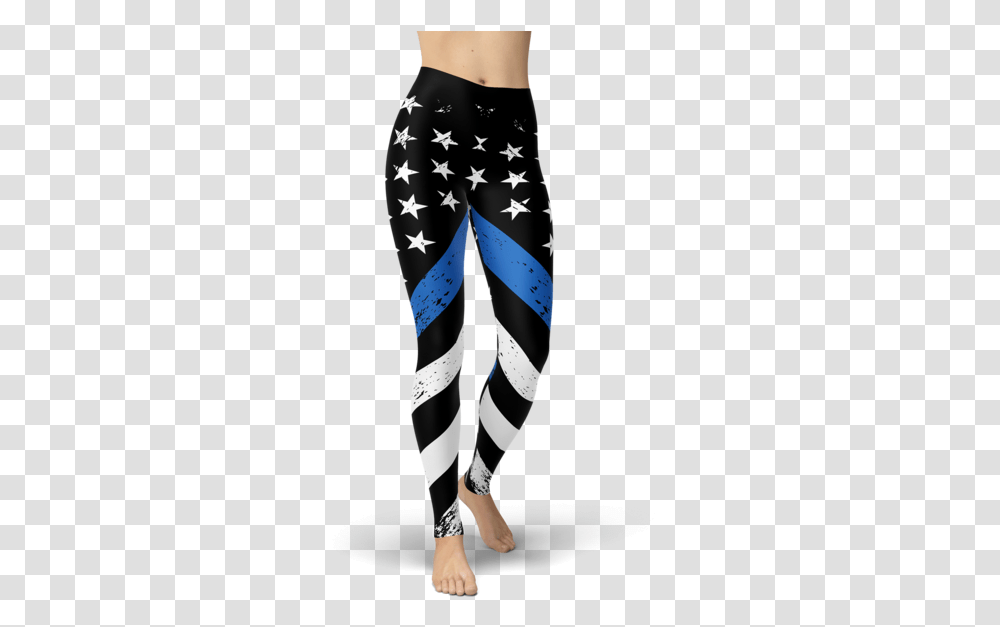 Thin Blue Line Flag Leggings Tights, Pants, Clothing, Apparel, Person Transparent Png
