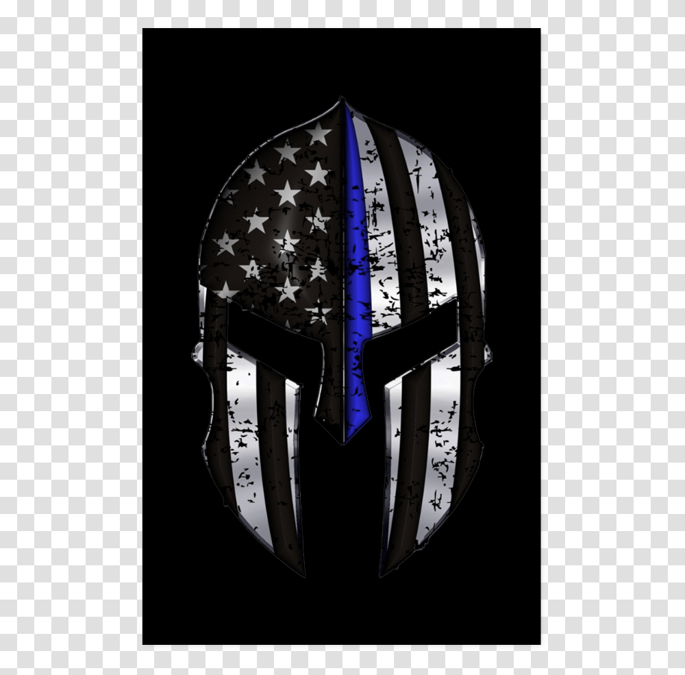 Thin Blue Line Flag PosterquotClass Thin Blue Line Spartan Mask, Armor, Shield, Clock Tower, Architecture Transparent Png