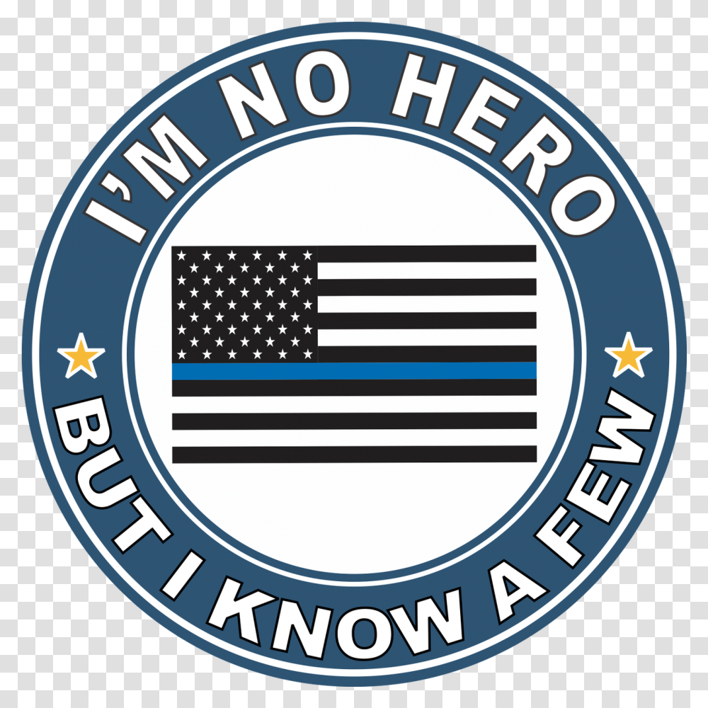 Thin Blue Line I'm No Hero But I Know A Few Decal Thin Orange Line Decal, Logo, Symbol, Label, Text Transparent Png