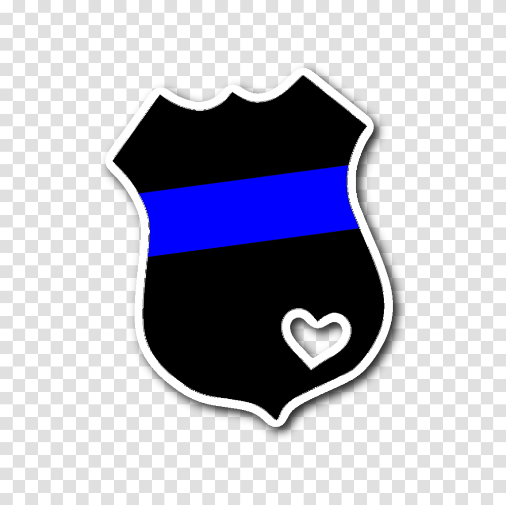 Thin Blue Line Police Badge With A Heart Die Cut Vinyl Sticker, Label, First Aid Transparent Png