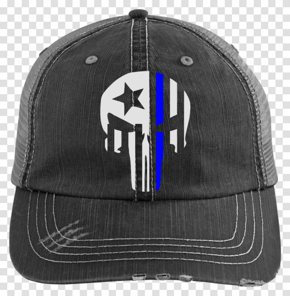 Thin Blue Line Police Distressed Cap Hat Army Warrant Officer Hat, Clothing, Apparel, Baseball Cap Transparent Png