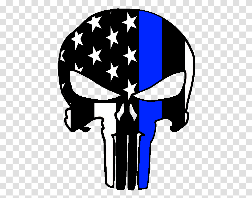 Thin Blue Line Punisher Sticker Thin Blue Line Drawings, Symbol, Flag, Star Symbol Transparent Png