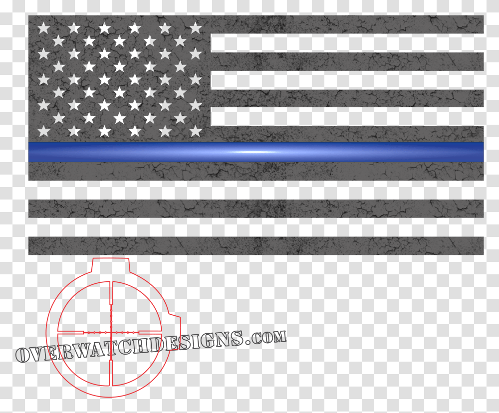 Thin Blue Line Sticker Grunge American Flag, Label, Weapon, Weaponry Transparent Png