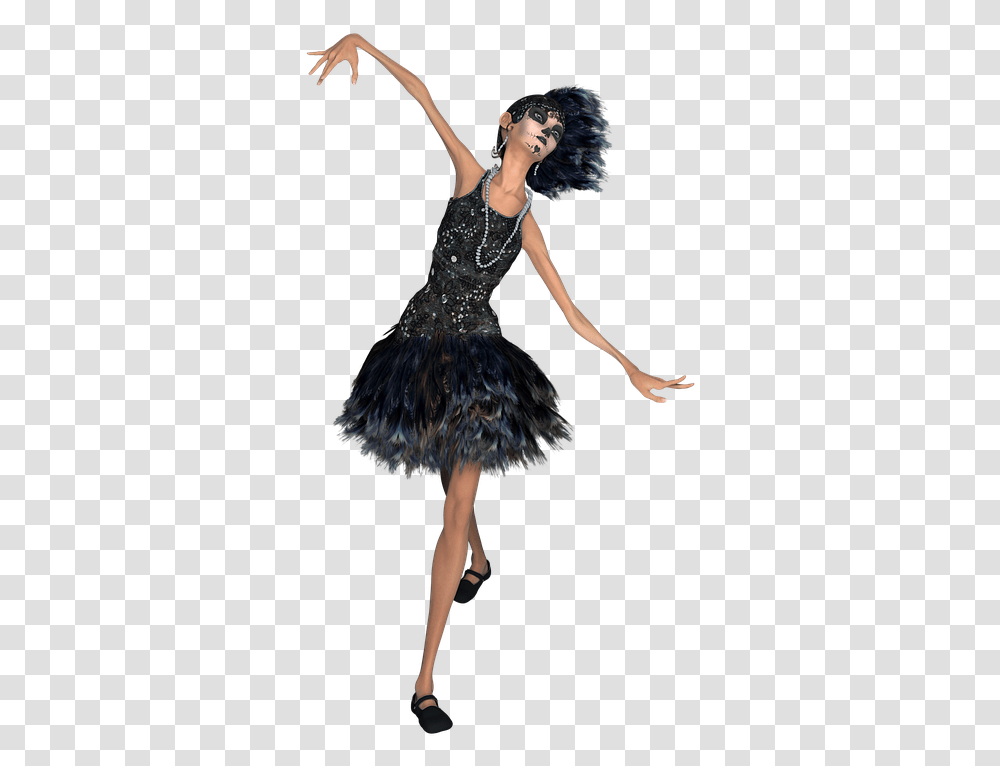 Thin Lady Sugar Skull Feathers Render Model Thin Lady, Dance Pose, Leisure Activities, Person, Human Transparent Png