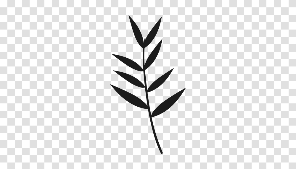 Thin Leaves On Stem Silhouette, Cross, Flower, Plant Transparent Png