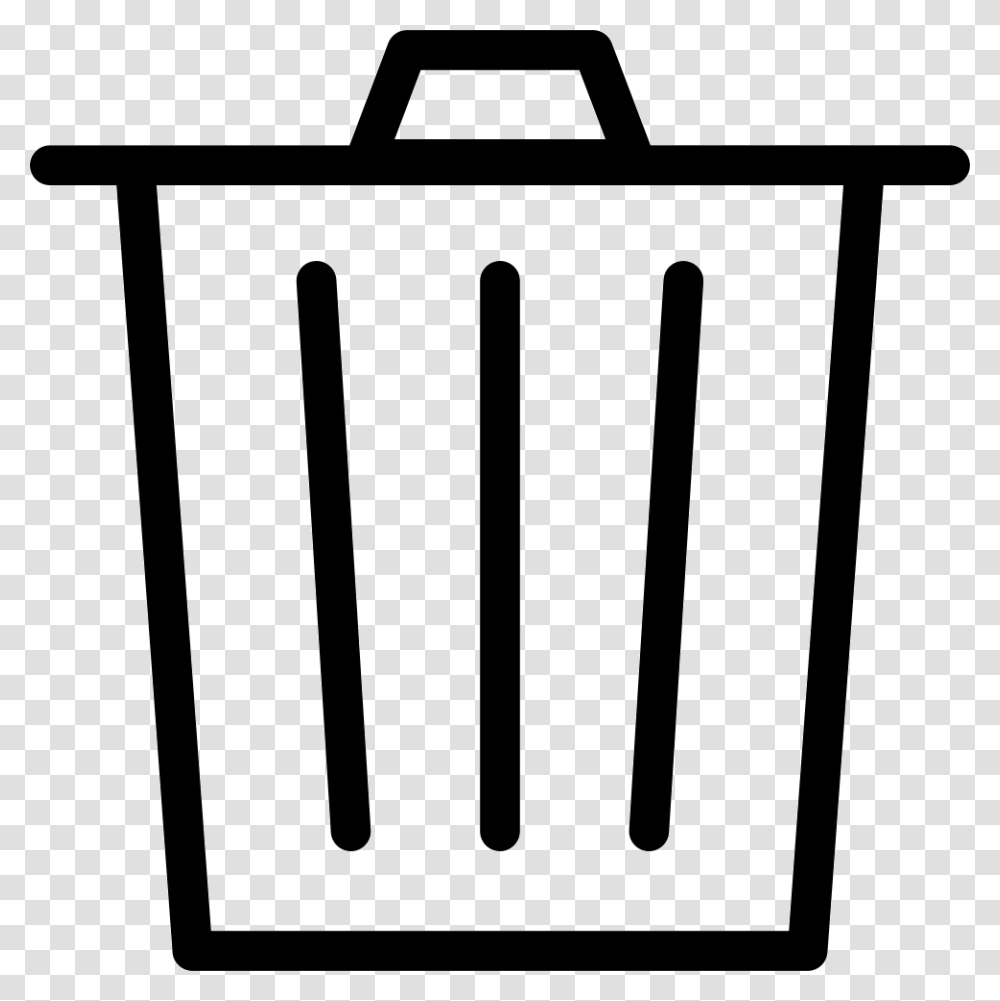 Thin Recycle Bin Delete Garbage Icon Free Download, Stencil, Trash, Bottle Transparent Png
