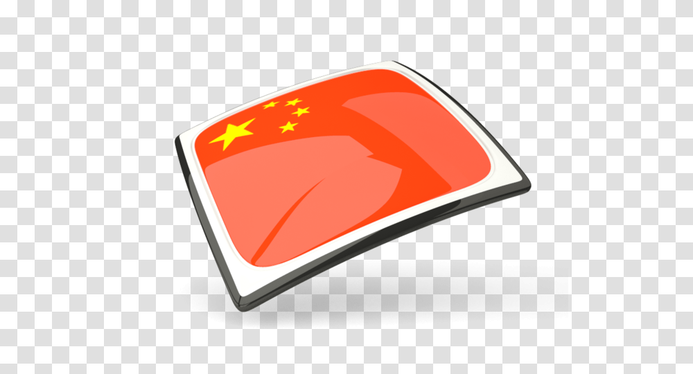 Thin Square Icon Illustration Of Flag Of China, Label, Hand, Buckle Transparent Png