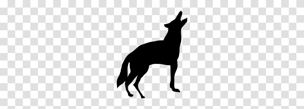 Thin Wolf Coyote Howling Sticker, Silhouette, Stencil, Mammal, Animal Transparent Png