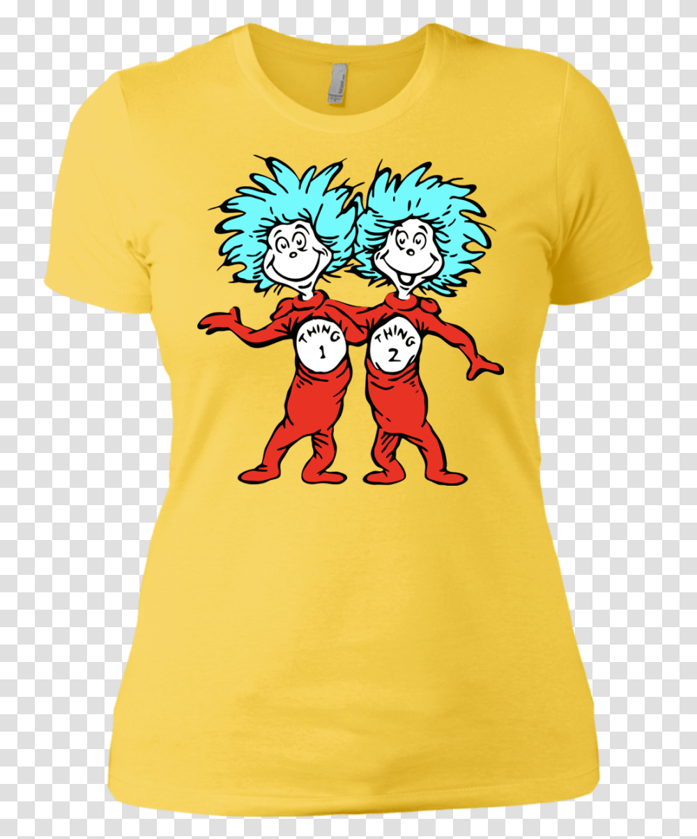 Thing 1 And Thing 2 Ladies Dr Seuss Clipart, Apparel, T-Shirt, Food Transparent Png