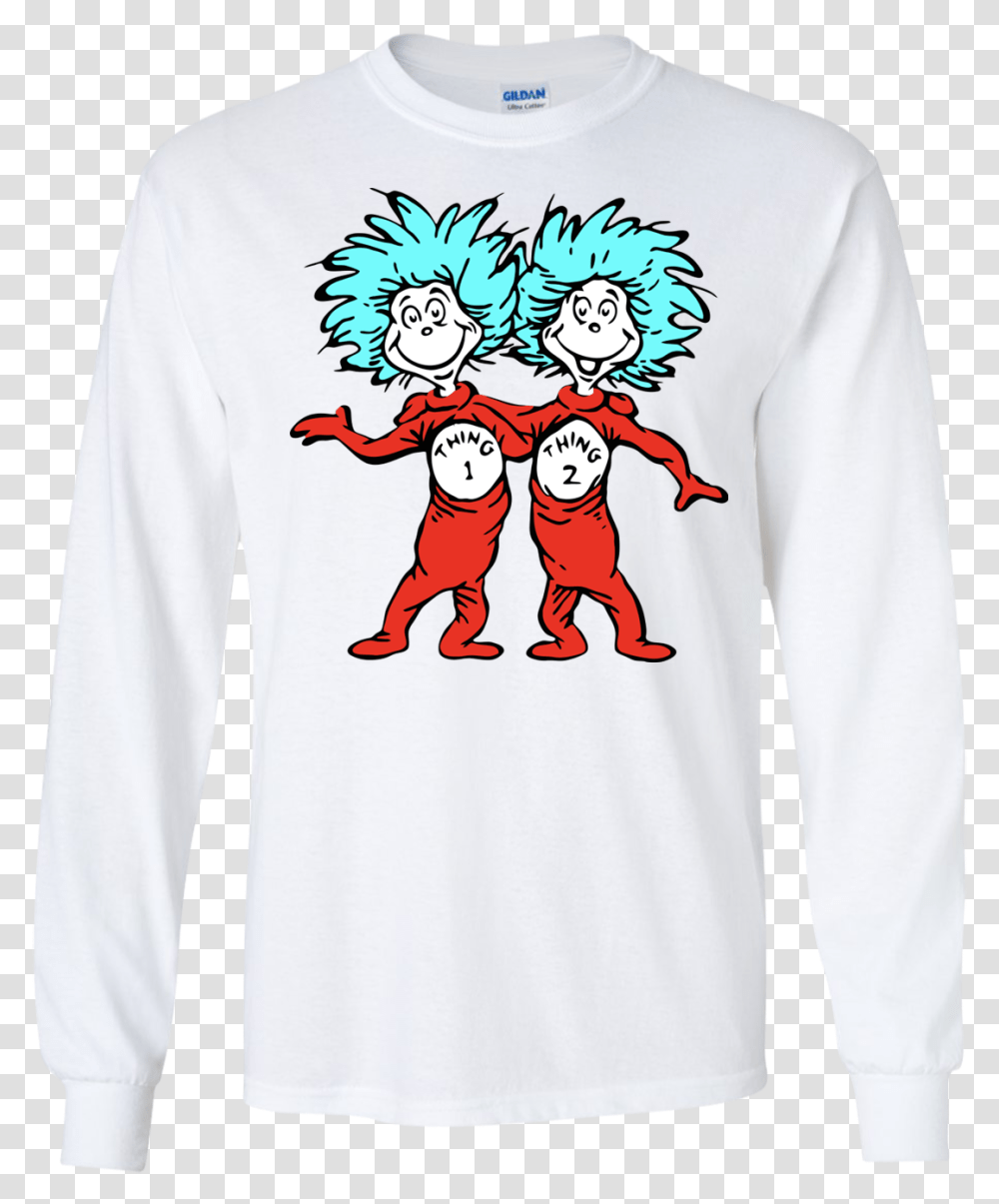 Thing 1 And Thing 2 Long Sleeve Dr Seuss Thing 1 Thing, Apparel, Sweatshirt, Sweater Transparent Png