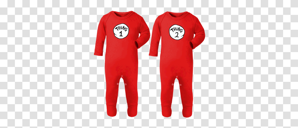 Thing Thing Footed Playsuitscostumes For Twins, Apparel, Pajamas, Shirt Transparent Png