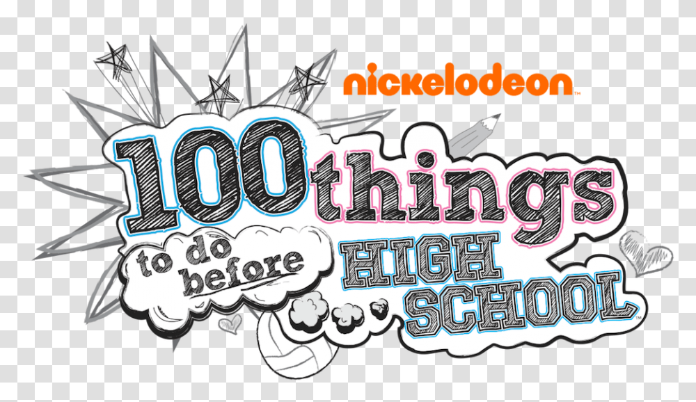 Things To Do Before High School Netflix 100 Things To Do Before High School Logo, Text, Label, Alphabet, Advertisement Transparent Png