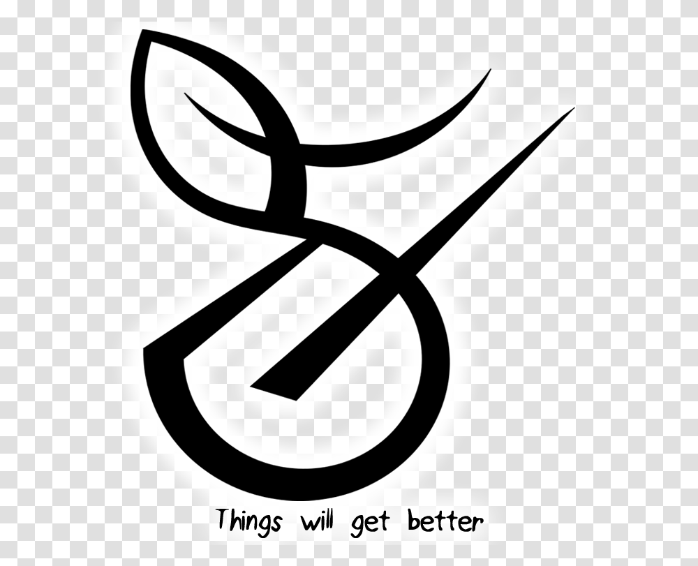 Things Will Get Better Symbol, Alphabet, Scissors, Blade Transparent Png