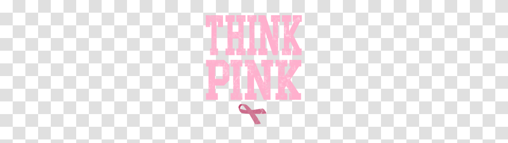 Think Pink Breast Cancer Awareness With Ribbon, Alphabet, Purple, Label Transparent Png