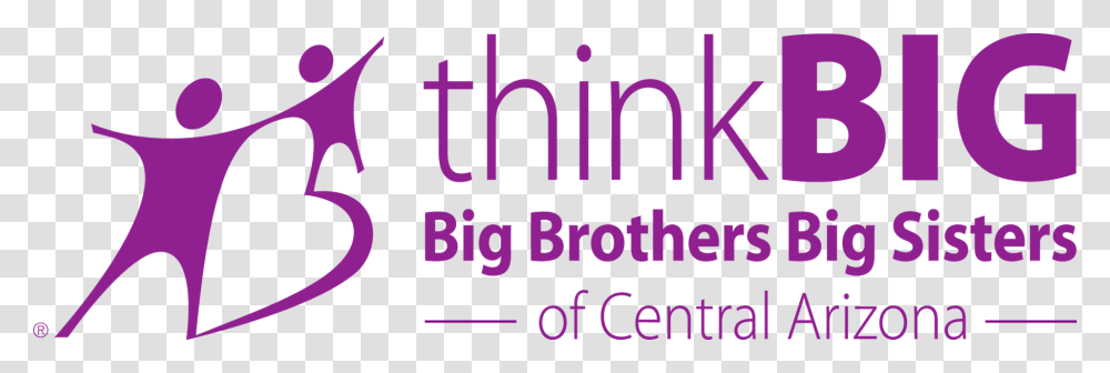 Thinkbigpurple Big Brother Big Sister Central Arizona Logo, Word, Alphabet, Number Transparent Png