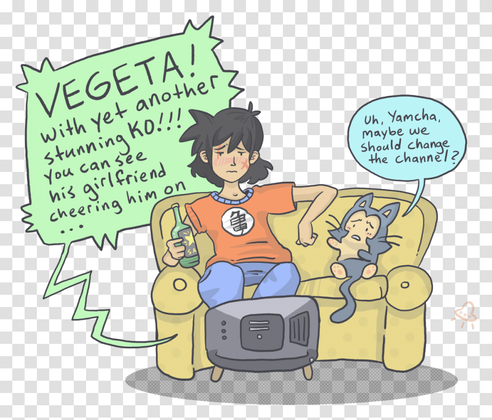 Thinking About Yamcha Getting Drunk And Watching The Cartoon, Comics, Book, Poster, Advertisement Transparent Png