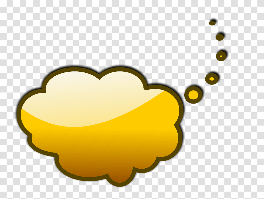 Thinking Bubble Idea Glossy Speech Bubbles Yellow Thought Bubble, Hand, Plant, Graphics, Art Transparent Png