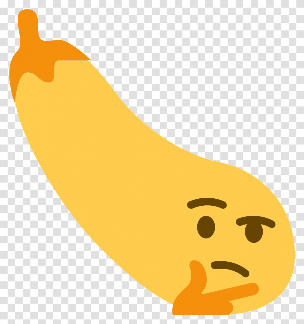 Thinking Eggplant Emoji, Fruit, Food, Banana Transparent Png