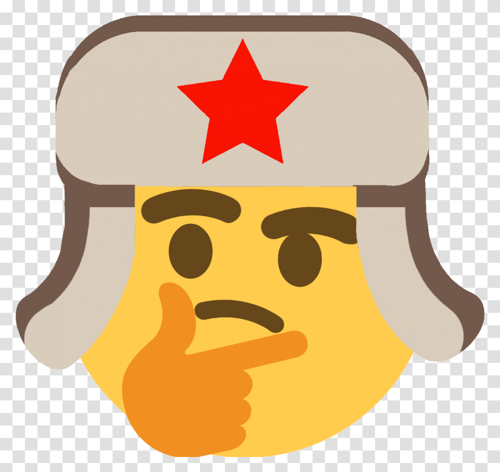 Thinking Emoji Discord Emoji Soviet Emoji, Clothing, Apparel, Symbol, Star Symbol Transparent Png