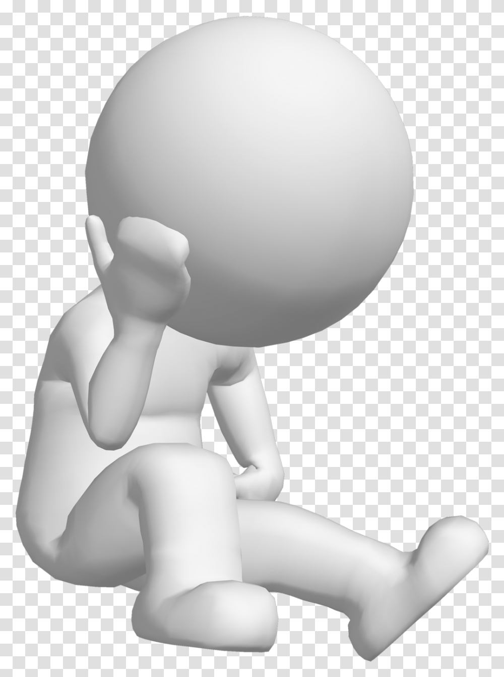 Thinking Excellent Some White Thinking Man, Balloon, Person, Figurine, Silhouette Transparent Png