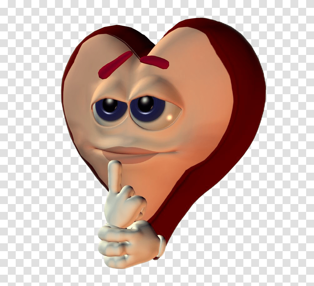 Thinking Hot Funny Lol Heart Dankmeme Emoji Cartoon, Head, Face, Alien, Throat Transparent Png