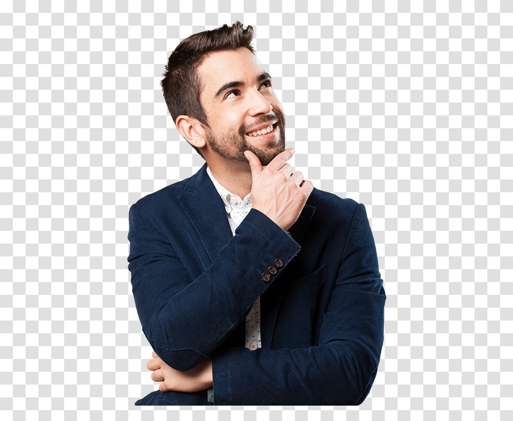 Thinking Man Man, Person, Human, Suit, Overcoat Transparent Png