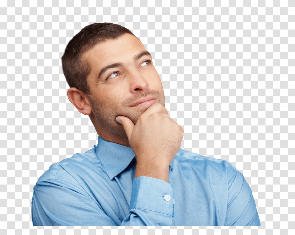 Thinking Man, Person, Face, Shirt Transparent Png