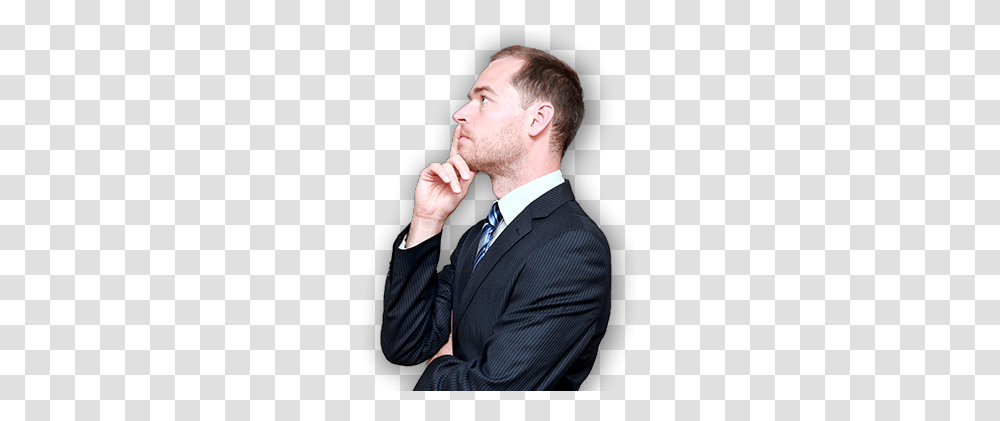Thinking Man, Person, Suit, Overcoat Transparent Png