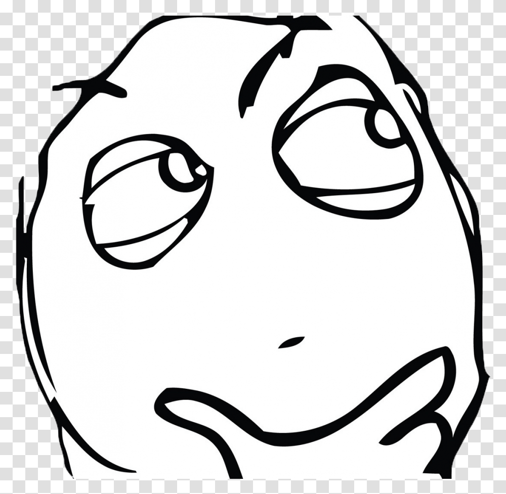 Thinking Meme Face, Drawing, Stencil, Sketch Transparent Png