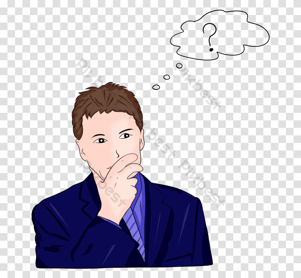 Thinking Person Picture Images Psd Free Download Pikbest Worry, Clothing, Suit, Overcoat, Sleeve Transparent Png