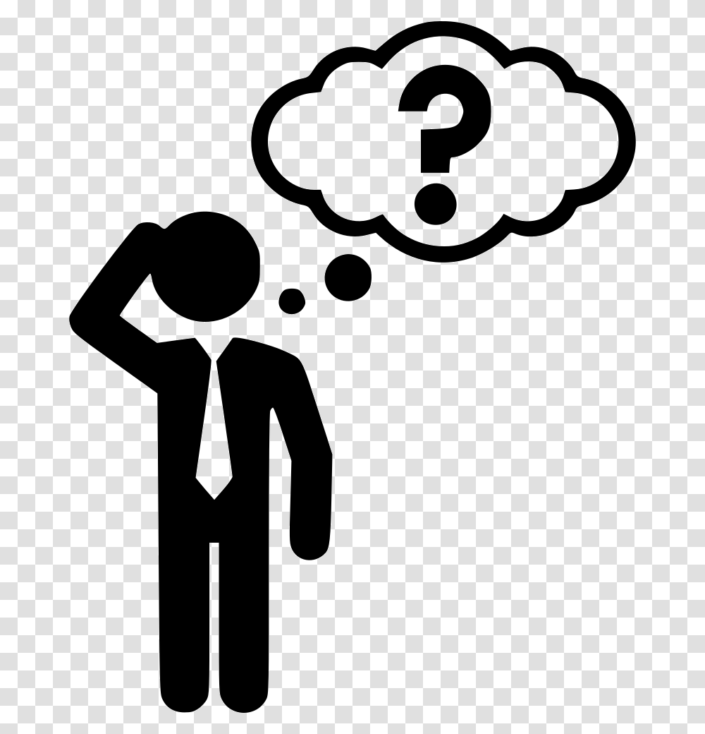 Thinking Thinker Cuestion Answer Svg Icon Man Thinking Icon, Stencil, Number Transparent Png