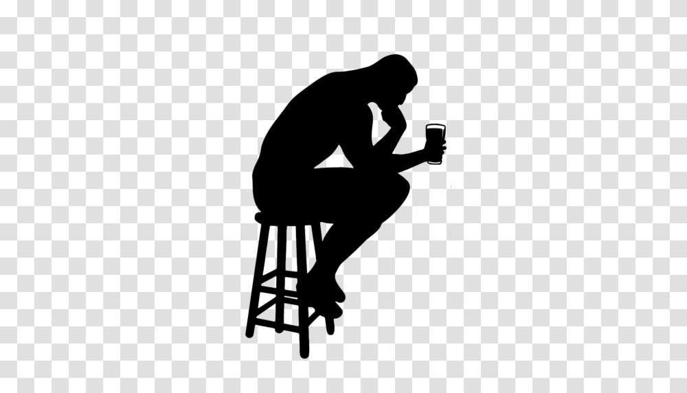 Thinking While Drinking, Silhouette, Kneeling, Stencil, Dance Transparent Png
