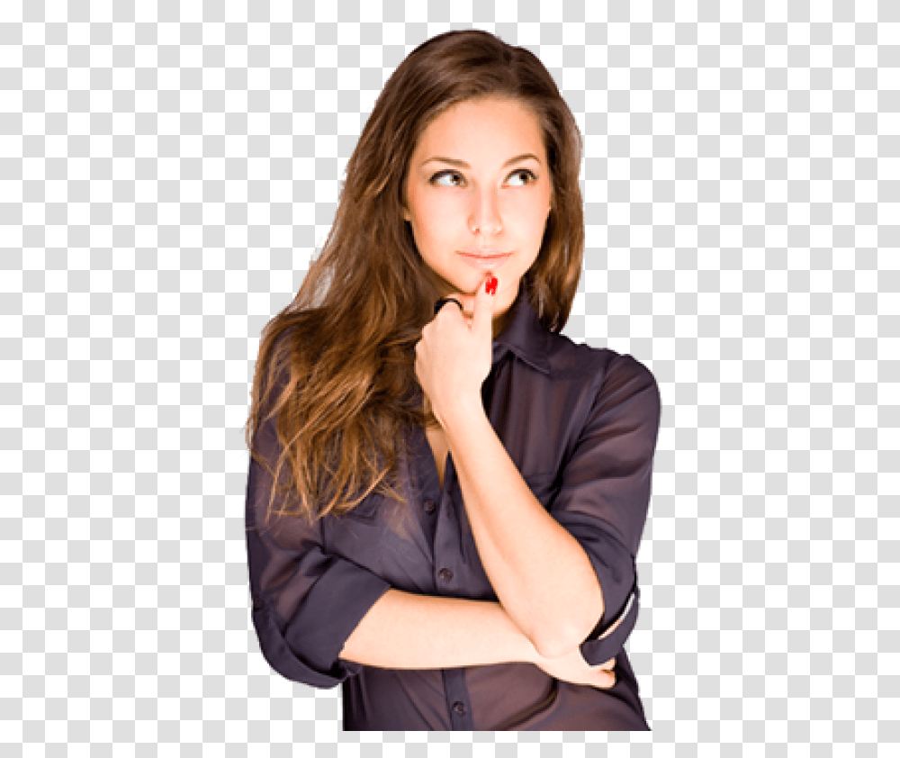 Thinking Woman, Face, Person, Female Transparent Png