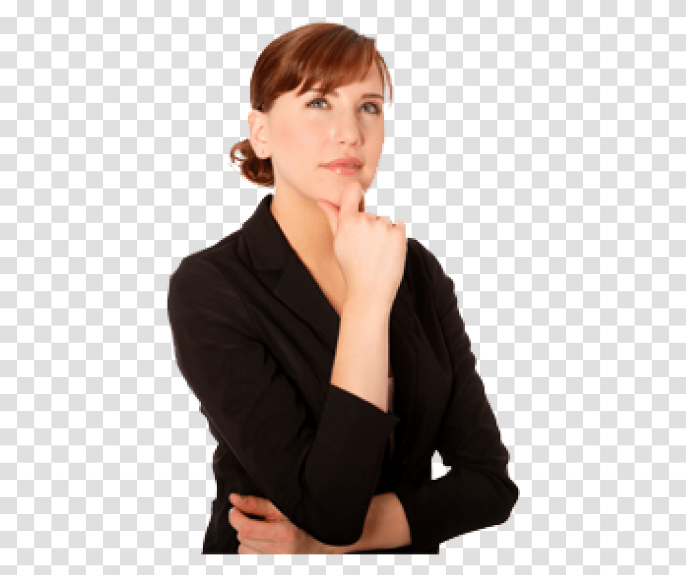 Thinking Woman Free Download Person Making A Decision, Sleeve, Long Sleeve, Face Transparent Png