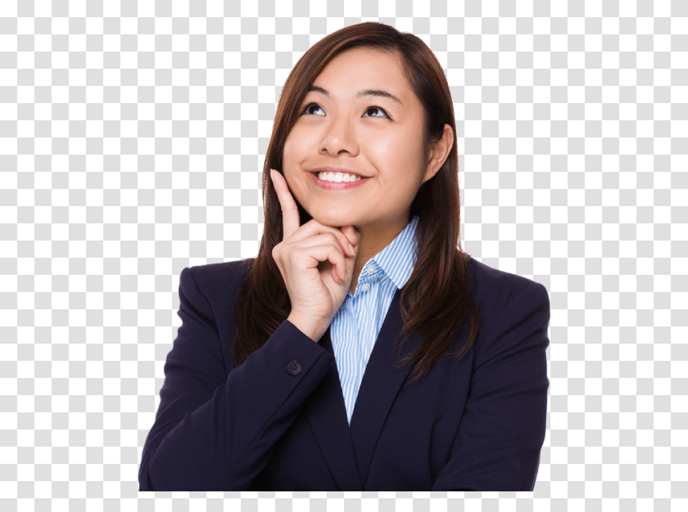 Thinking Woman Free Thinking Woman, Person, Suit, Overcoat Transparent Png